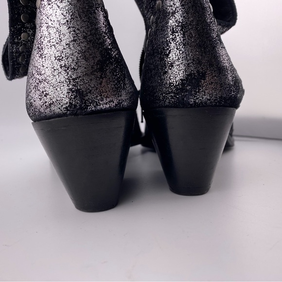 Charles by Charles David Ankle Fine Leather Ankle Boots in Silver and Black - Picture 3 of 8